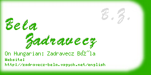 bela zadravecz business card